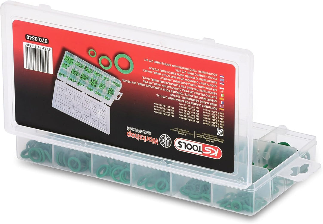 KS Tools 970.0340 Sortiment O-Ringe für Klima, HNBR, 270-tlg.