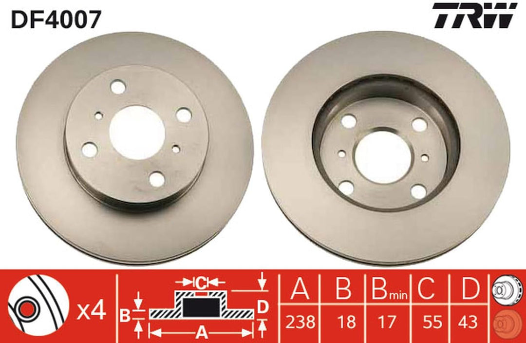TRW Automotive AfterMarket DF4359 Bremsscheibe - (Paar)