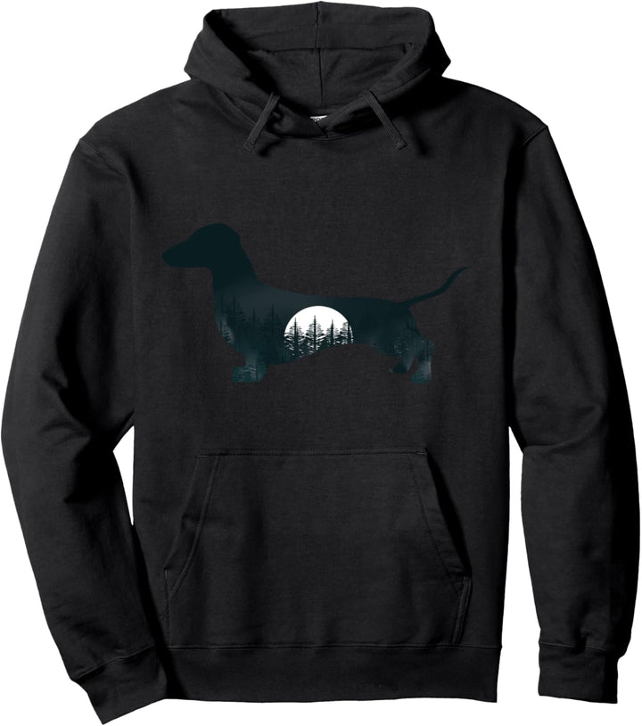 Dachshund Silhouette Mondaufgang Pullover Hoodie