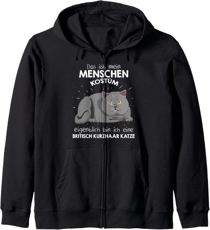 Mein Menschen Kostüm Bin ich eine Britisch Kurzhaar Katze Kapuzenjacke