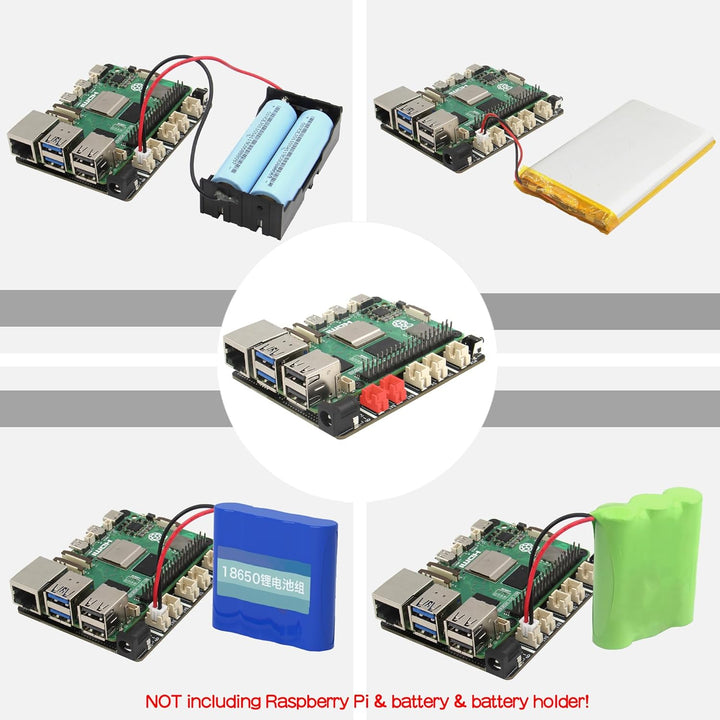 Geekworm X1203 5V UPS Shield for Raspberry Pi 5| Max 5.1V 5A Output|Wide 6-18V Input|Auto Power On|S