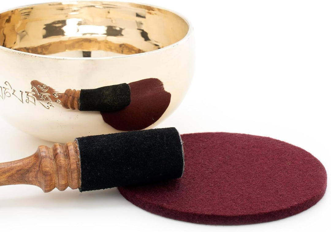 Tibetische Klangschale 300–350g mit Mantra-Gravur – Handgeschmiedet & hochglanzpoliert – Für Meditat
