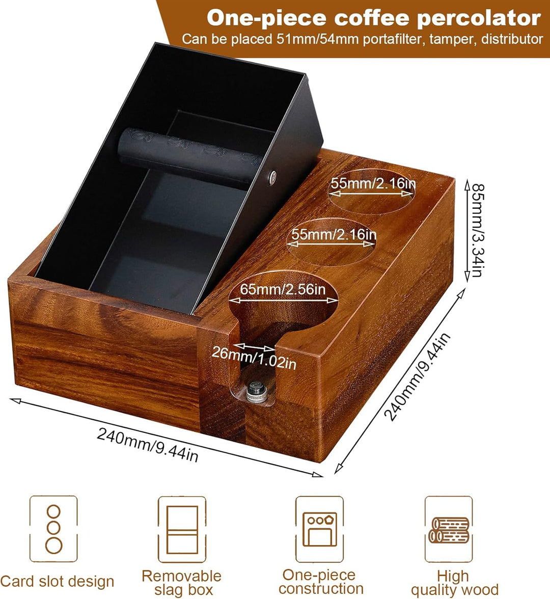 Tamperstation, Espresso Tamper Station, Espresso Tamperstation und Klopfbox, Espresso Tamper Station