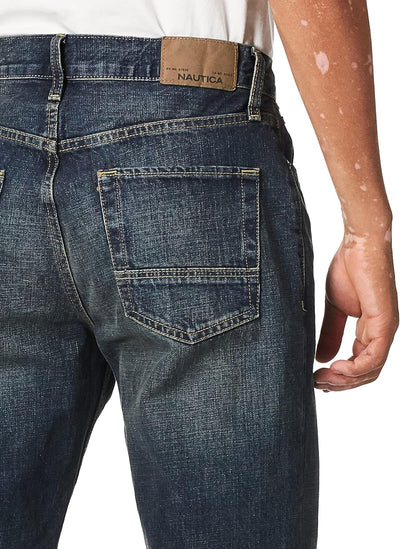 Nautica Herren Lockerer Passform Jeans, Rigger Blue