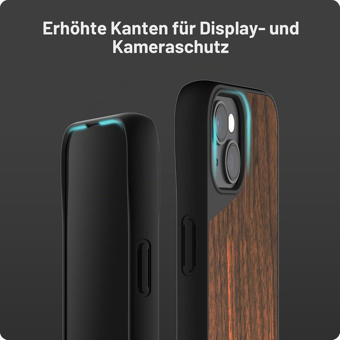 Mous - Hülle für iPhone 13 - Walnuss - Limitless 4.0 - Handyhülle iPhone 13 MagSafe-Kompatibel Case