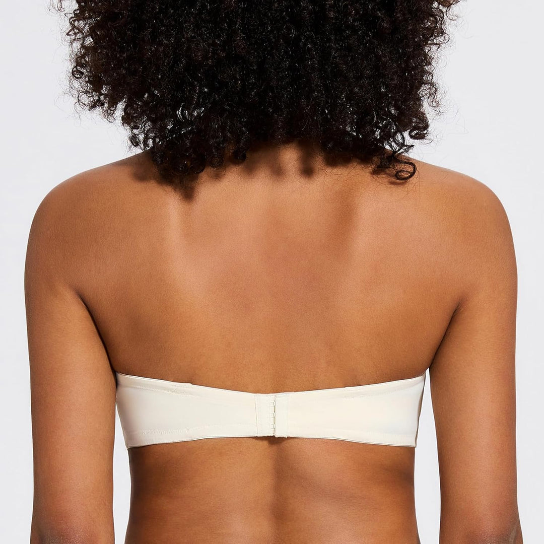 MELENECA Damen Push-Up Trägerlos BH - Bügel BH mit geformte Cups 70C Gebrochenes Weiss, 70C Gebroche