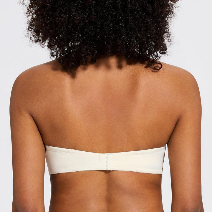 MELENECA Damen Push-Up Trägerlos BH - Bügel BH mit geformte Cups 70C Gebrochenes Weiss, 70C Gebroche
