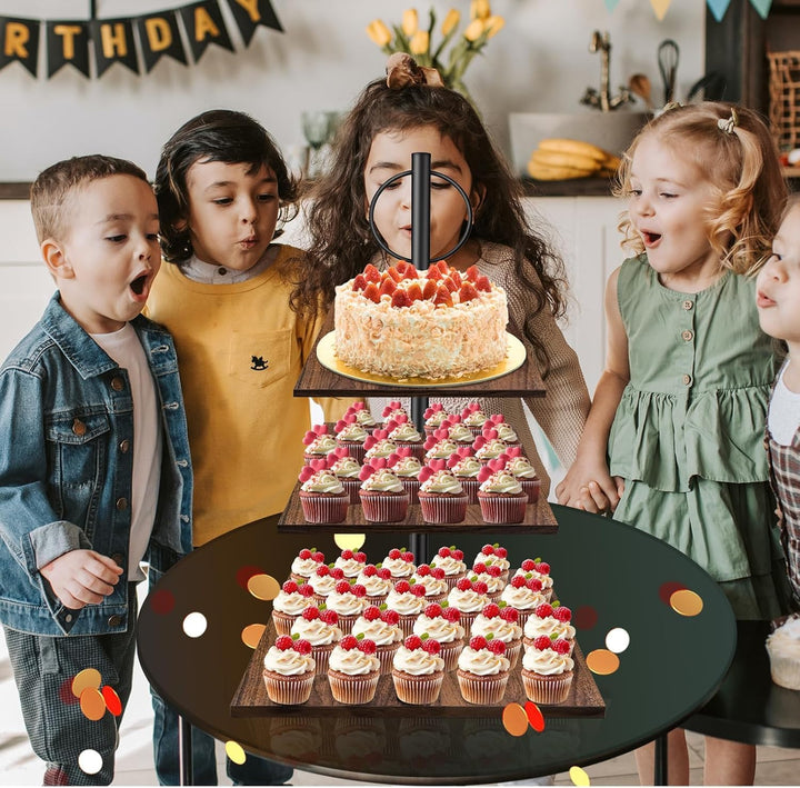 3 Etagen Etagere Tortenständer/Cupcake Ständer aus Holz | Kuchenplatte Kuchenständer Halter Serviers