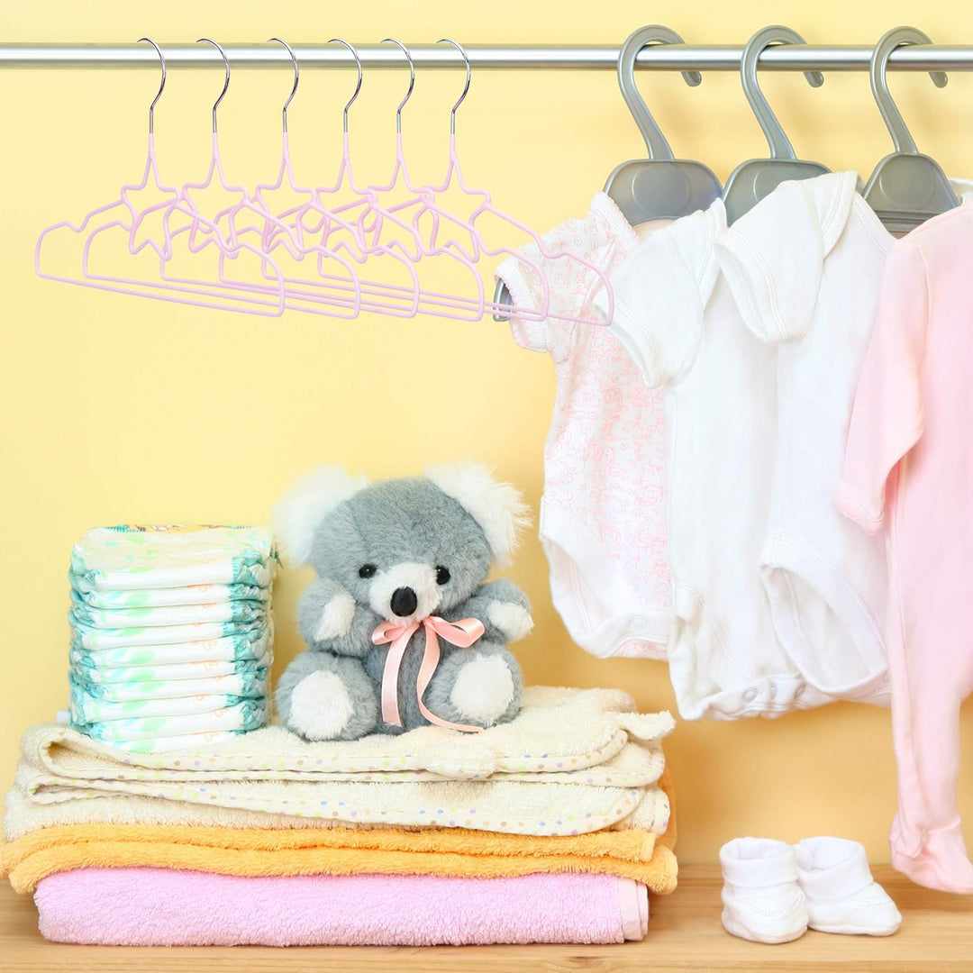 Relaxdays 20 x Kinderkleiderbügel Stern, Drahtbügel, Babybügel, dekorativ &amp; platzsparend, Kinderbüge