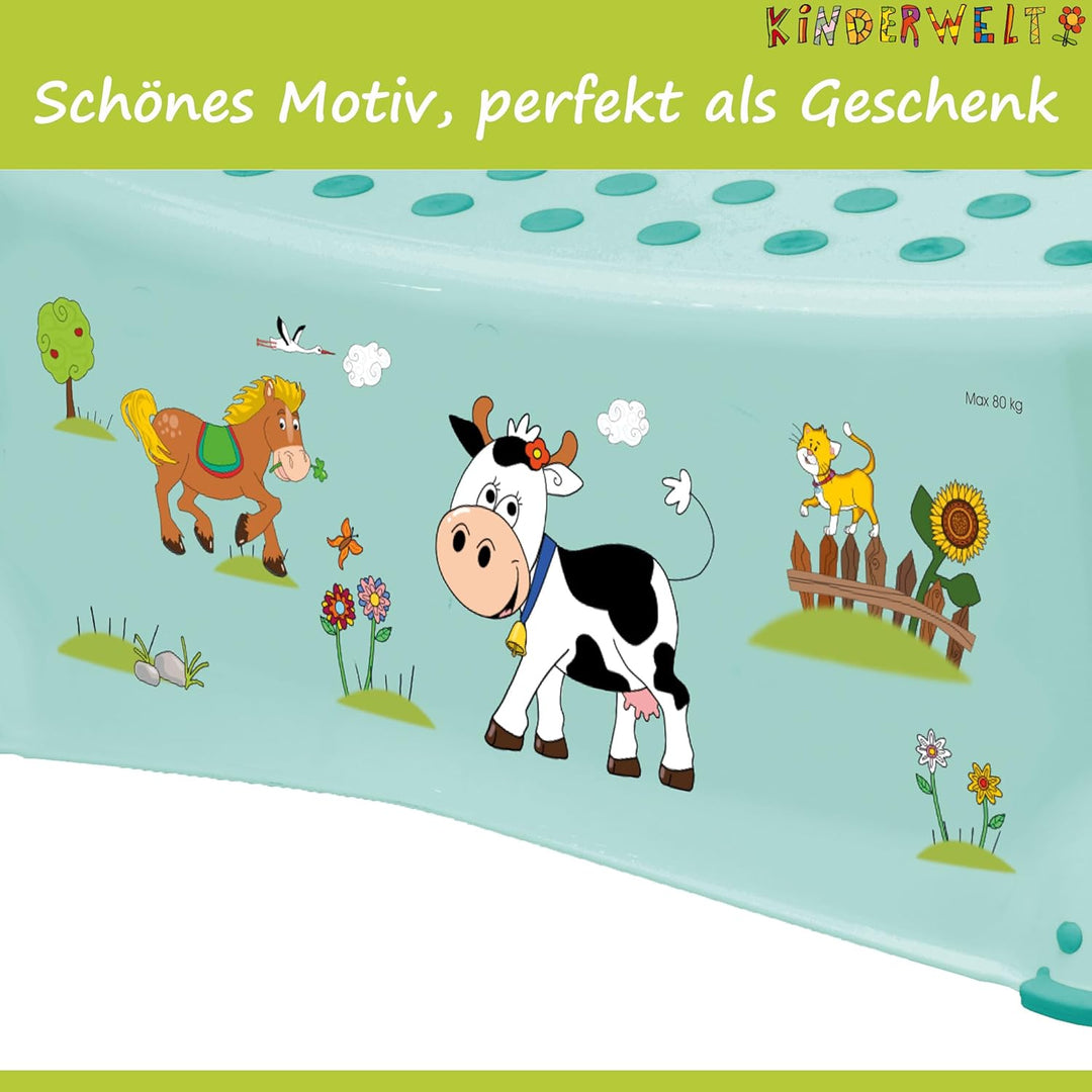 KiNDERWELT 3er Set Premium Toilettensitz, Hocker & stabiles Töpfchen für Babys und Kinder - Funny Fa