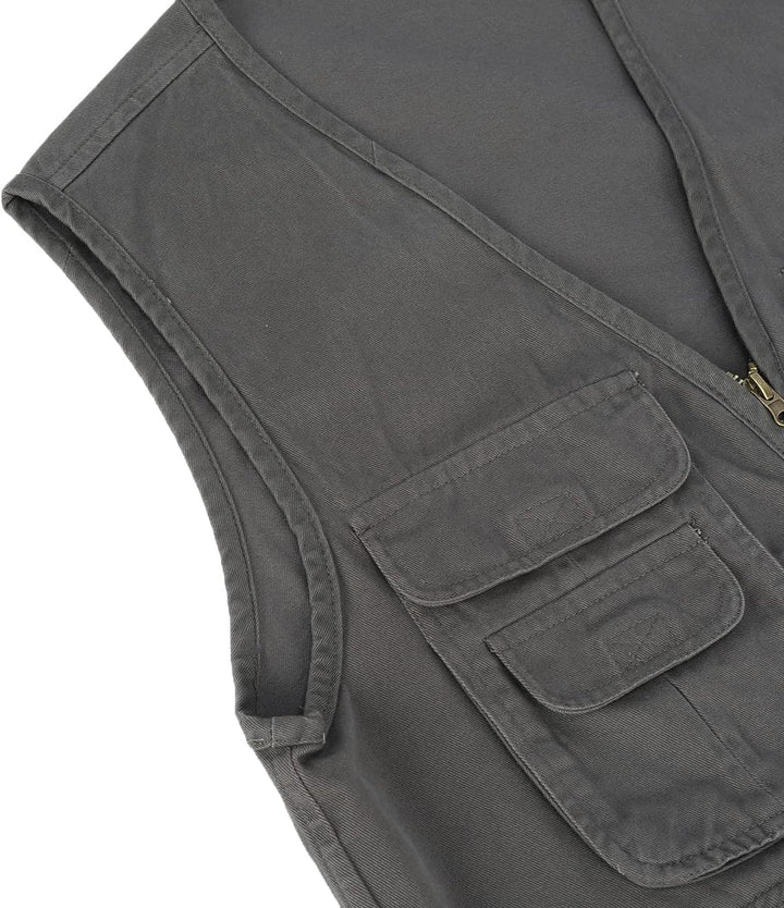 YOUTHUP Anglerweste Herren Outdoor Weste Multi-Tasche Ärmellose Jagd Herrenwesten Leicht Safari Wand