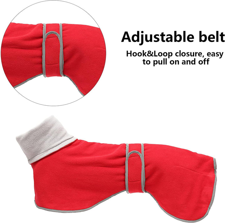 Morezi Winter Hundemantel mit reflektierender Leiste, weiches Polyester-Fleece, verstellbares Band,