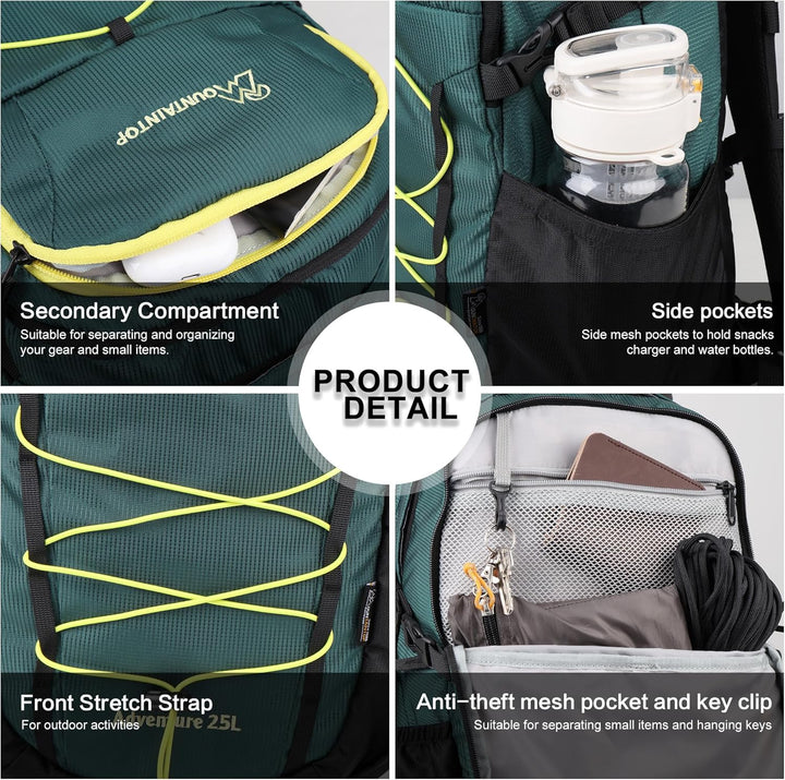 Mountaintop 25L/30L Wanderrucksack Daypack Damen Herren für Tageswanderungen, Outdoor, Radtouren 25L