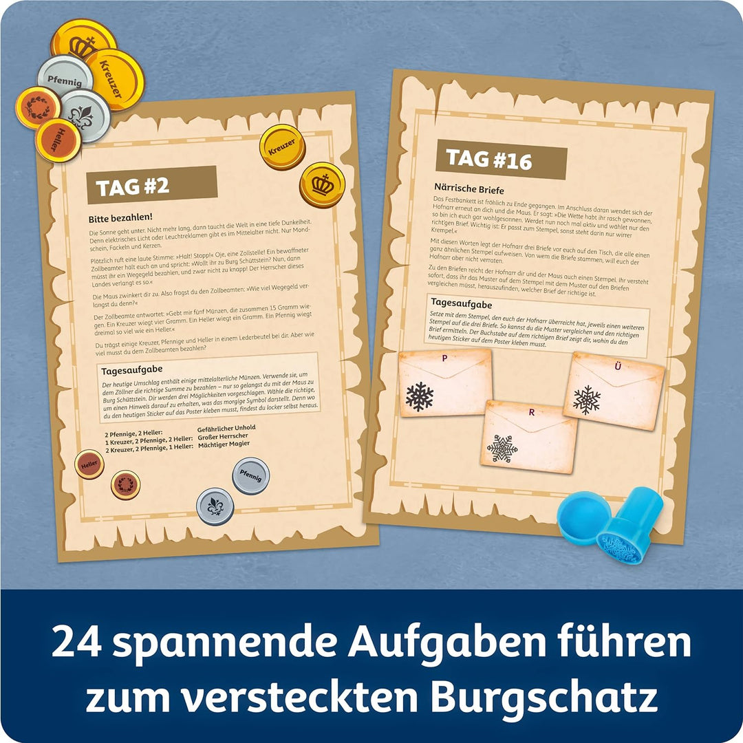 FRANZIS 67169 - Escape Adventskalender mit der Maus - Der versteckte Burgschatz, 24 spannende Rätsel