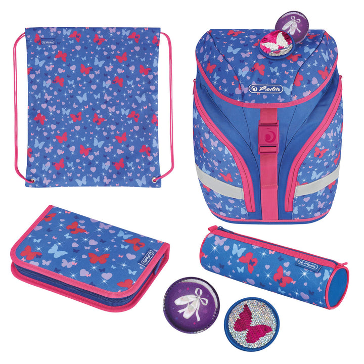 herlitz 50032631 Grundschulrucksack SoftLight Plus Butterfly, 1 Stück, Butterfly