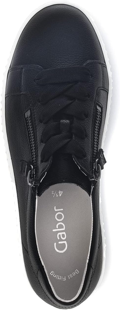 Gabor Damen Low-Top Sneaker, Frauen Halbschuhe,Wechselfussbett,Best Fitting 38.5 EU Schwarz 27, 38.5