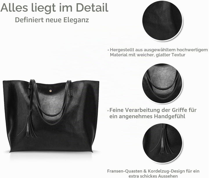 NICOLE&amp;DORIS Damen Tote Tasche Handtasche Schultertasche aus PU-Leder Umhängetaschen Mode grosse Han