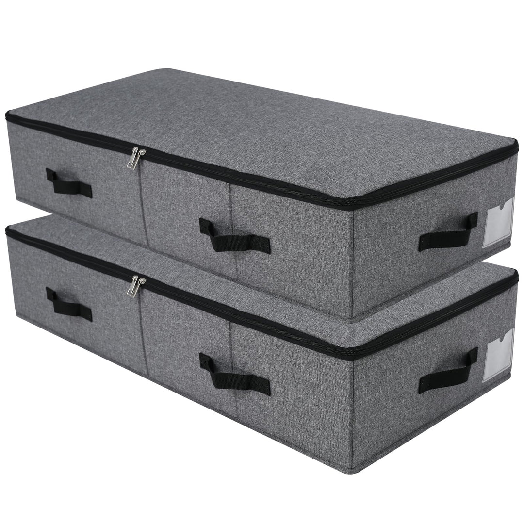 Omygarden Faltbare Unterbett Aufbewahrungsbox mit Kunststoff-Stützfutter,Decken Kleidung Tröster Auf