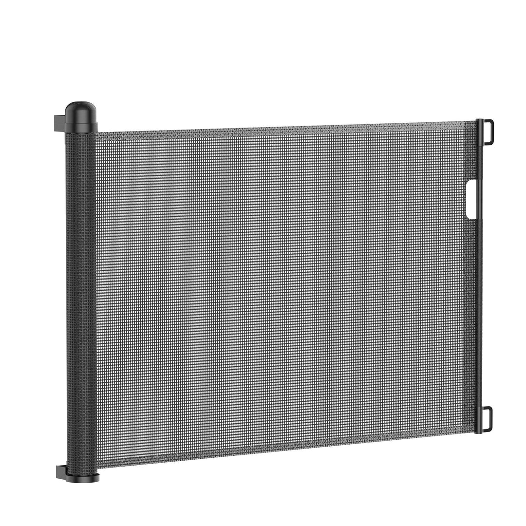 XMTECH Türschutzgitter Ausziehbar Treppenschutzgitter 0-180cm Schwarz Einziehbares Treppenschutzroll