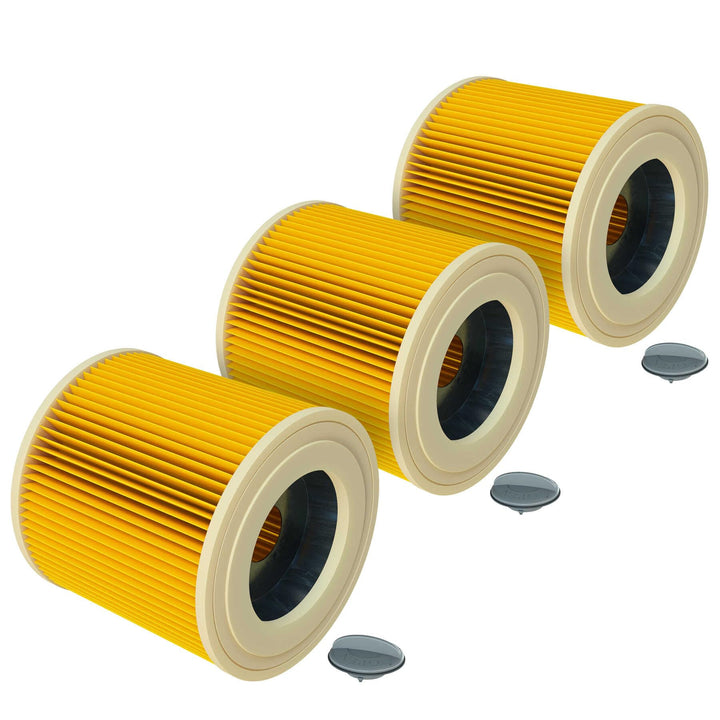 vhbw 3x Faltenfilter kompatibel mit Kärcher MV 3 Premium