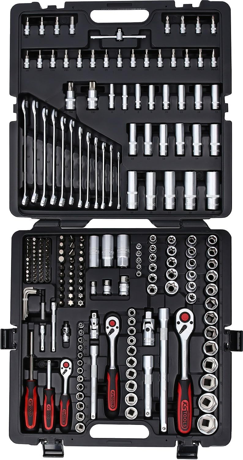 KS Tools 917.0216 1/4"+3/8"+1/2" Steckschlüssel-Satz, 216-tlg 216-tlg. Matt satiniert Single, 216-tl