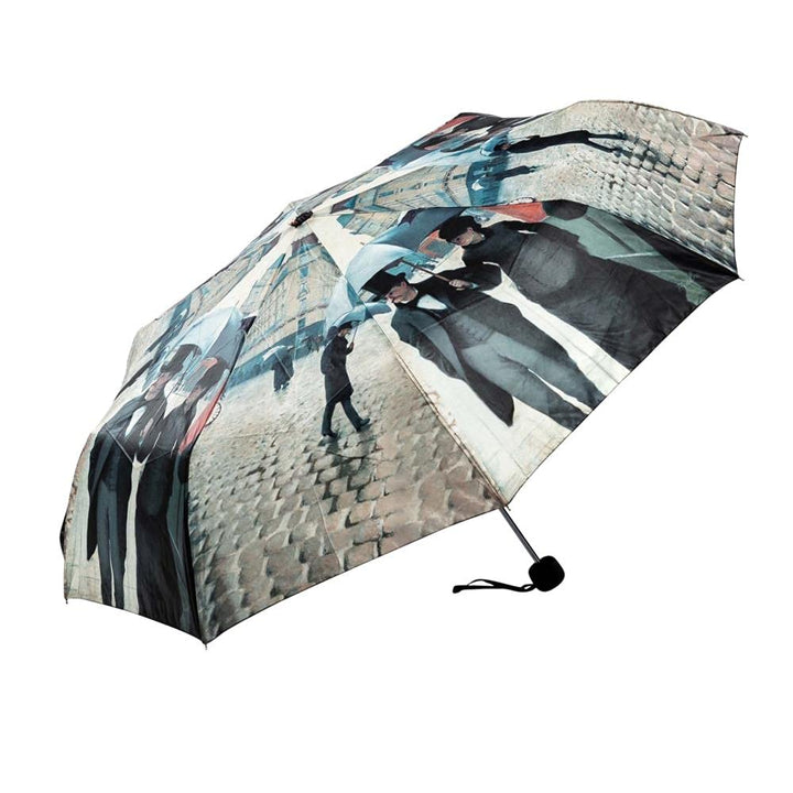 LUCKYWEATHER Regenschirm Taschenschirm Mini Damen/Herren Motiv Caillebotte Rainy Day in Paris I Tasc