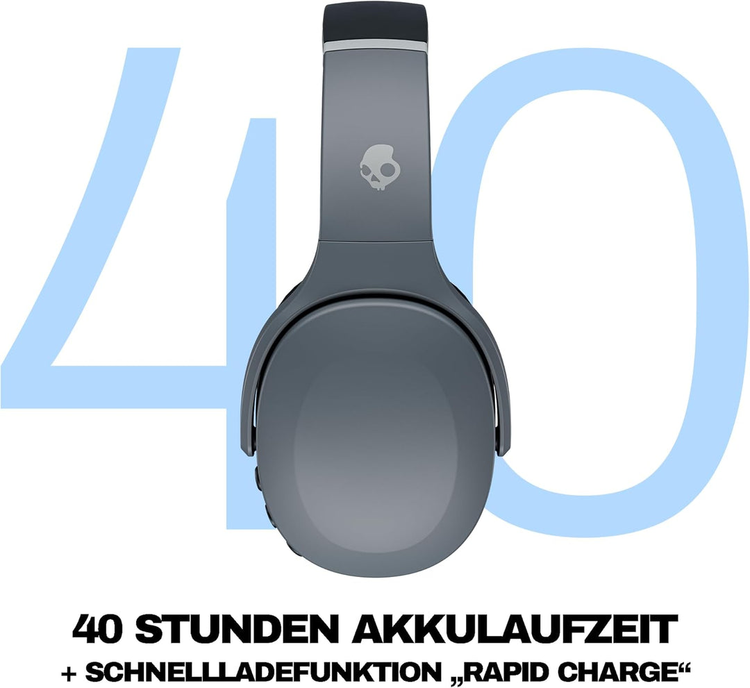 Skullcandy Crusher Evo Over-Ear Wireless-Kopfhörer mit Sensory Bass, 40 Std. Akkulaufzeit, Mikro, ko
