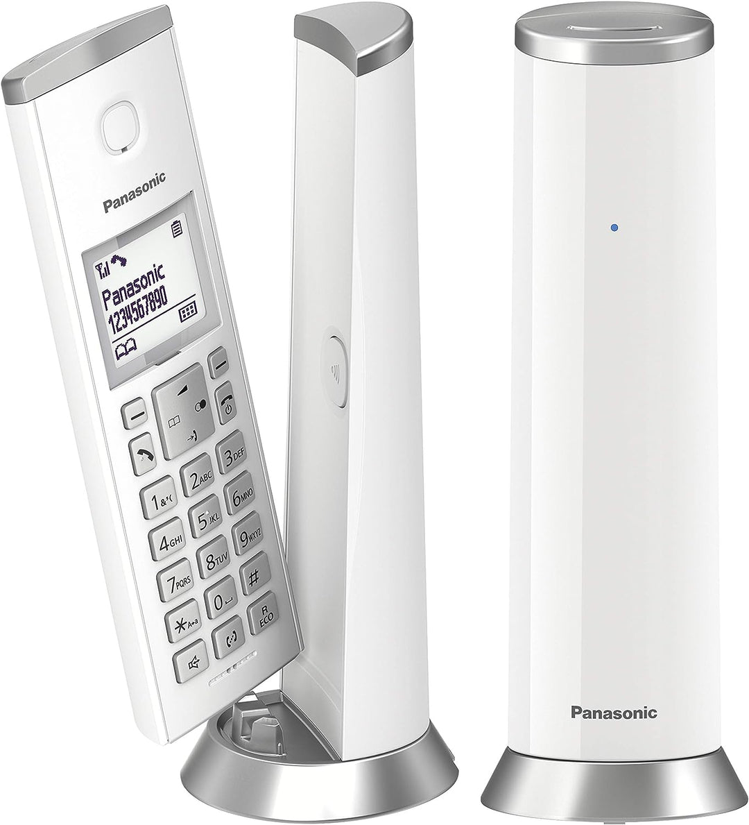 Panasonic KX-TGK212JTW Schnurloses DECT-Telefon mit 1,5 Zoll LCD-Hintergrundbeleuchtung, weisse Klin
