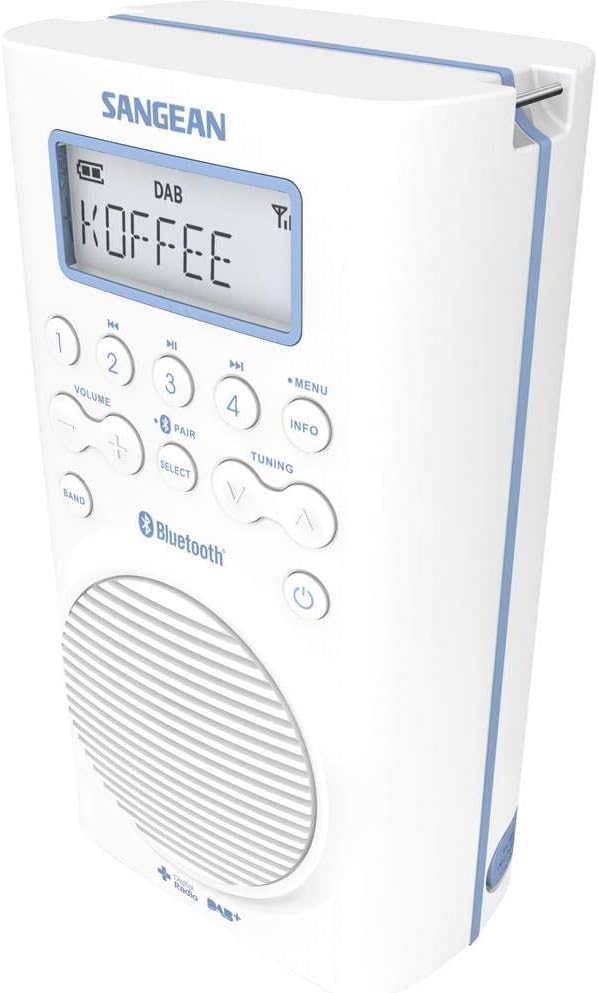 Sangean H-205D BT Wasserdichtes Duschradio (Bluetooth, DAB+, UKW-RDS, wasserdicht nach JIS7)