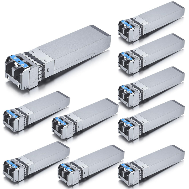 10Gtek 10-Stück 10Gb SFP+ LR Singlemode Modul, 10GBase-LR LC Transceiver Kompatibel für Cisco SFP-10