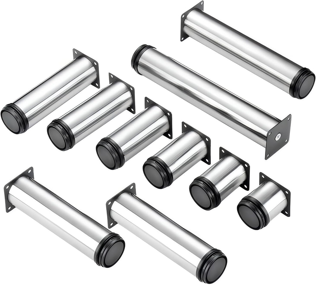 Qrity 4X Tischbein, Füsse für Möbel, Möbelfüsse Verstellbar (Gesamt: 550-570mm, Dia: 60mm), Tischbei