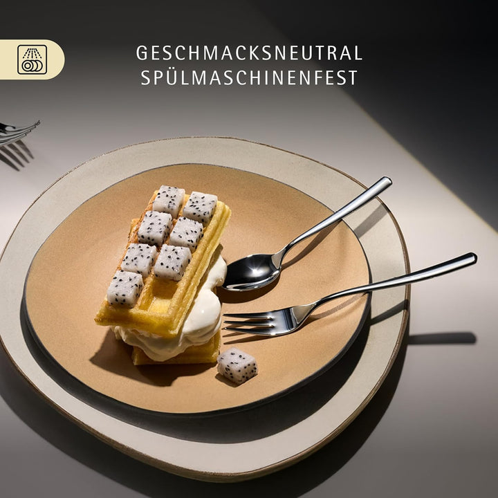 WMF Habitum Besteck Set 12 Personen, Essbesteck 60 teilig, Monobloc-Messer, Cromargan Edelstahl poli