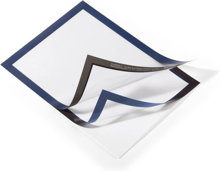 Durable Info-Rahmen Duraframe (A4, selbstklebend mit Magnetverschluss) 10 Stück, dunkelblau, 488207
