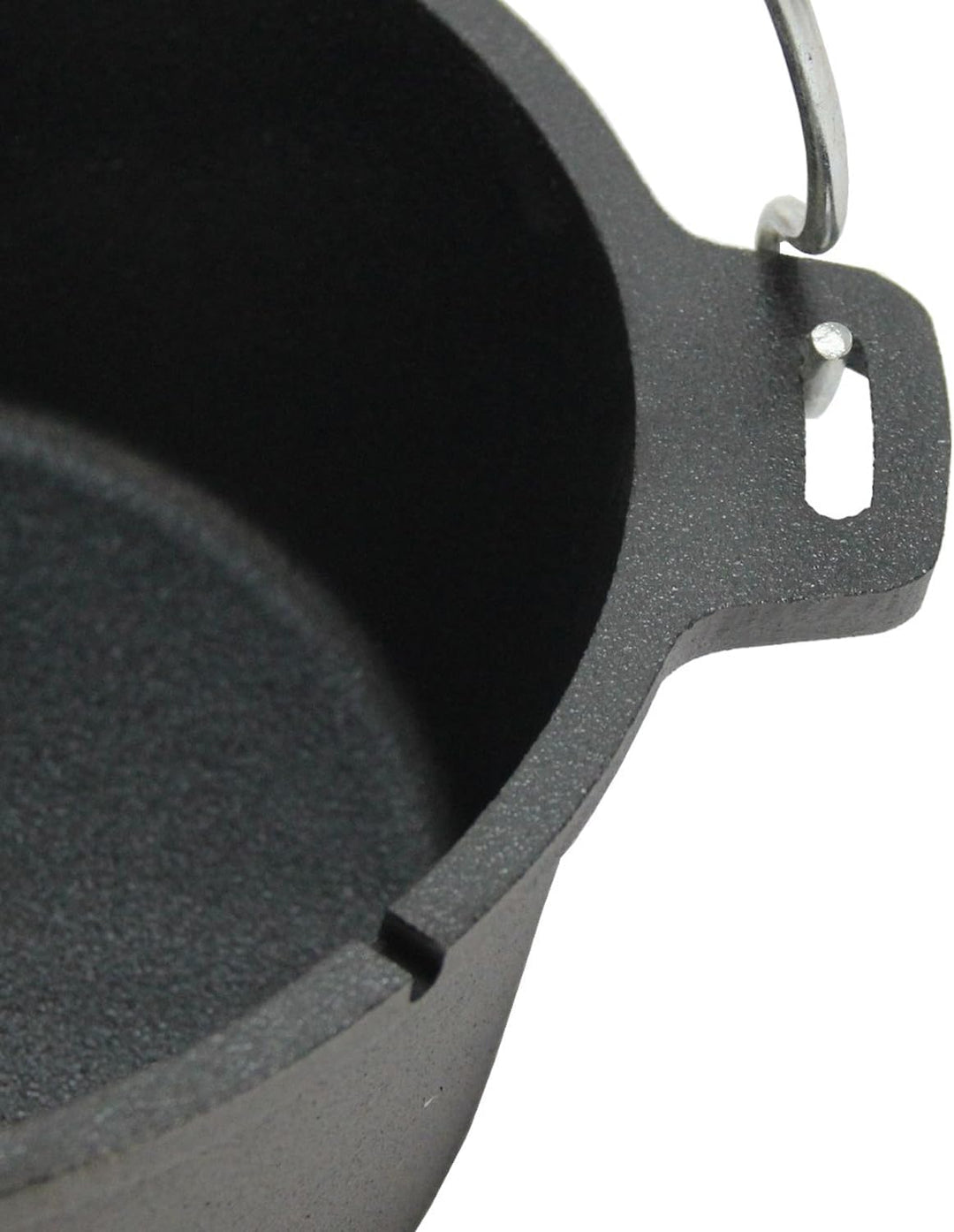 SANTOS Dutch Oven mit Deckel - Schmortopf für Aussenküche - 3,7L/4,5Qt Feuertopf - Gusseisen - ideal