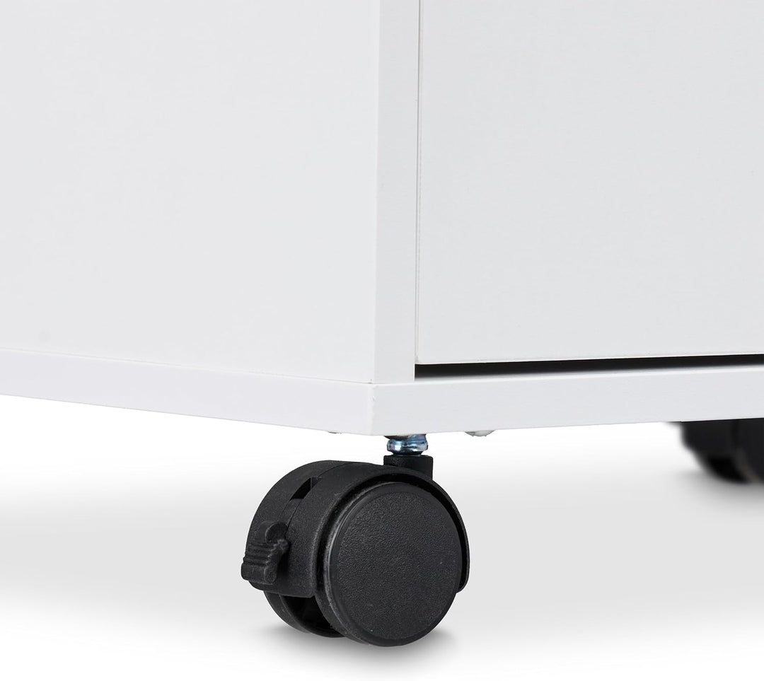 Relaxdays Rollcontainer, 5 Schubladen, HxBxT: 66,5 x 48 x 39,5 cm, Büroschrank, Aktenschrank mit Rol