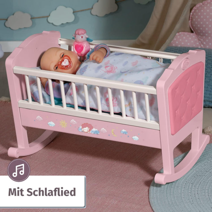 Zapf Creation 703236 Baby Annabell Sweet Dreams Wiege Puppenwiege mit automatischer Schaukelfunktion