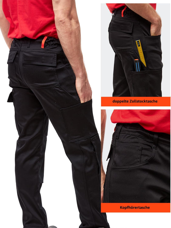 strongAnt Arbeitshose Herren Power Stretch Outdoorhose 50 Schwarz / Nylon 4 Wege Superstretch, 50 Sc