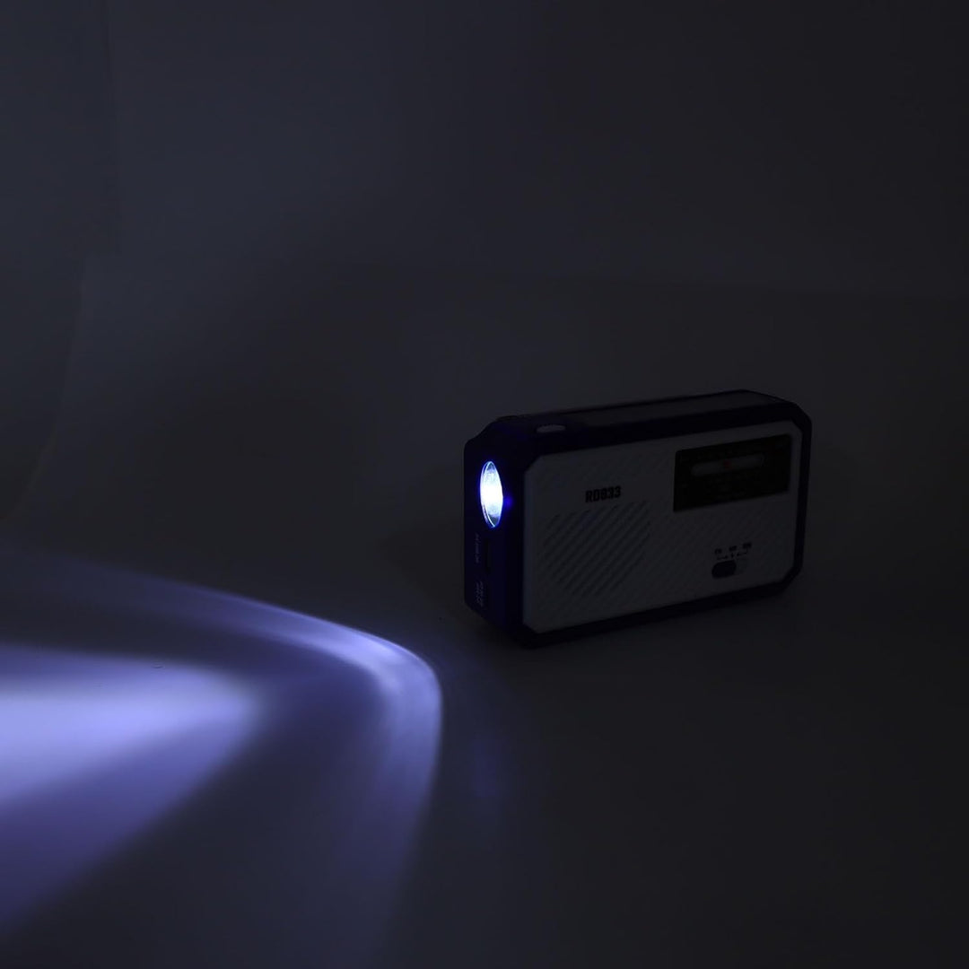Emergency Radio Handkurbel, Solarantrieb AM FM -Radio mit LED Taschenlampe Notfallalarm für Home Cam