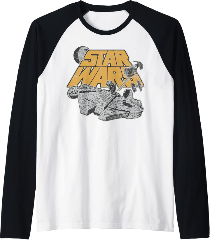 Star Wars Millennium Falcon Star Ship Chase Logo Poster Raglan