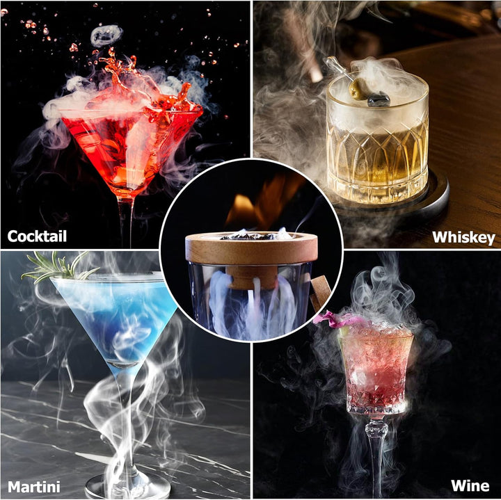 Cocktail Smoker Kit,Whiskey Smoker Kit mit 6 Holzchips,Old Fashioned Whiskey Smoker Drinks Kit,Cockt