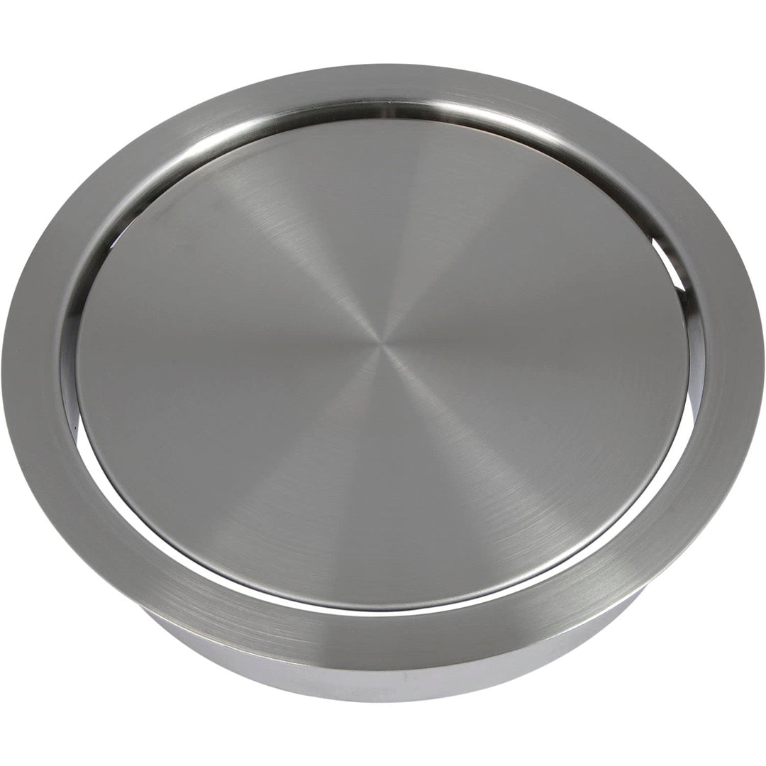LAMP Einwurfklappe gedämpft, runde Müllklappe für Abfallsammler ø 170 mm Küchenorganizer, Inox