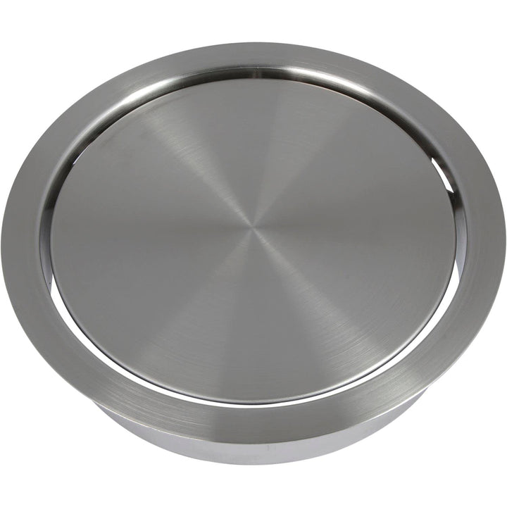 LAMP Einwurfklappe gedämpft, runde Müllklappe für Abfallsammler ø 170 mm Küchenorganizer, Inox
