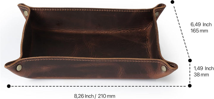 Londo Echtleder Leder Taschenleerer - Vide Poche - Ledertablett Organizer, Praktische Aufbewahrungsb
