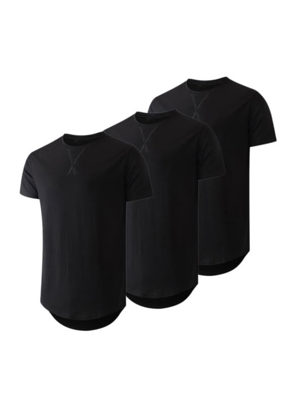 JMIERR 3 Pack T Shirt Herren Sommer Basic Einfarbig T-Shirt Baumwolle Slim Fit Hemd Kurzarm Sportwea