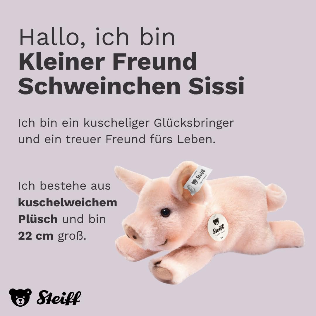 Steiff 280016 Sissi 22 liegend Tiere Schwein, ROSA, 22 cm