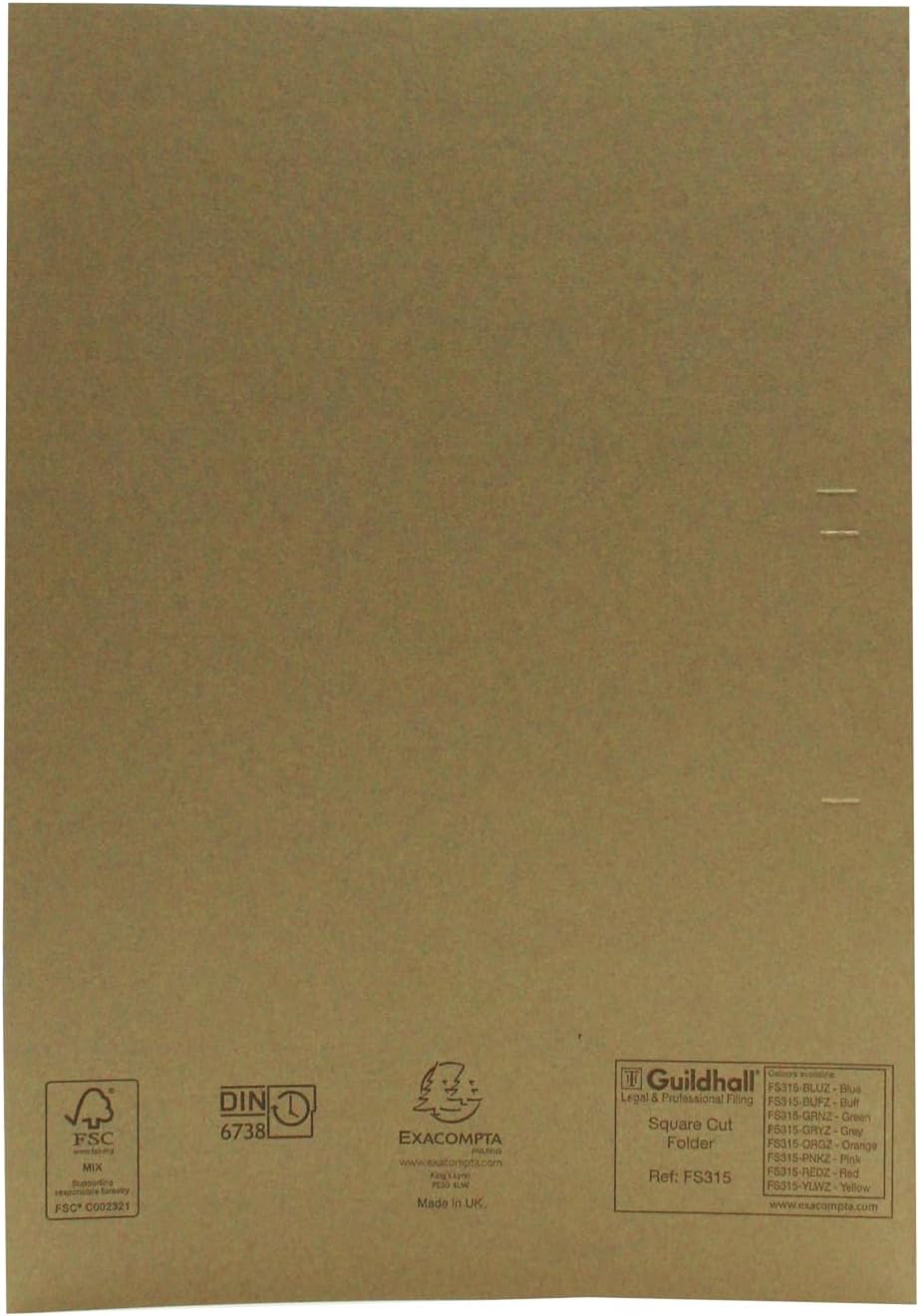 Guildhall Aktendeckel Manila 315 g/m² Folio-Format 100 Stück grau grau 100 Stück, grau 100 Stück