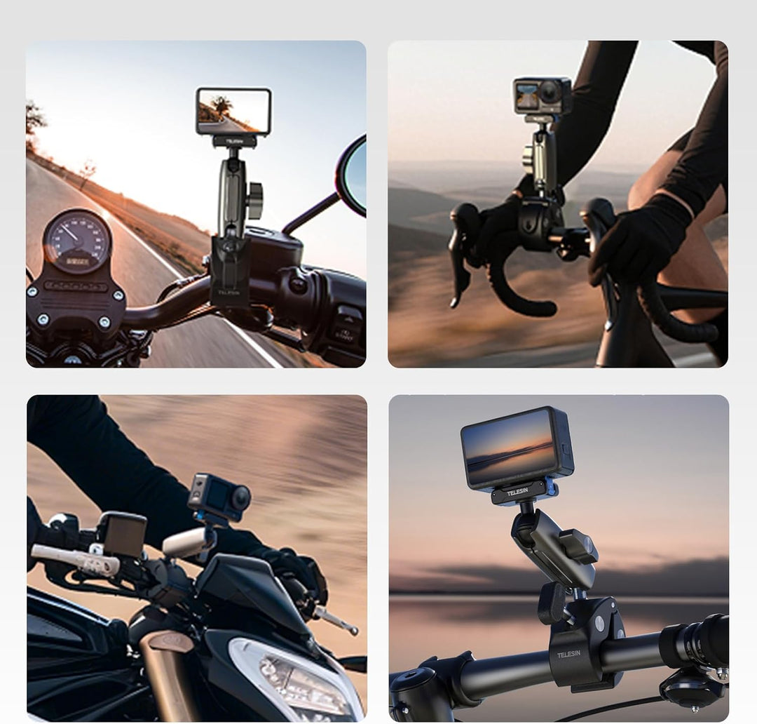 Super-Klemmhalterung Fahrrad-/Motorradhalterung für DJI Osmo 360/Action 5 Pro/4/3/Pocket 3 | Magneti