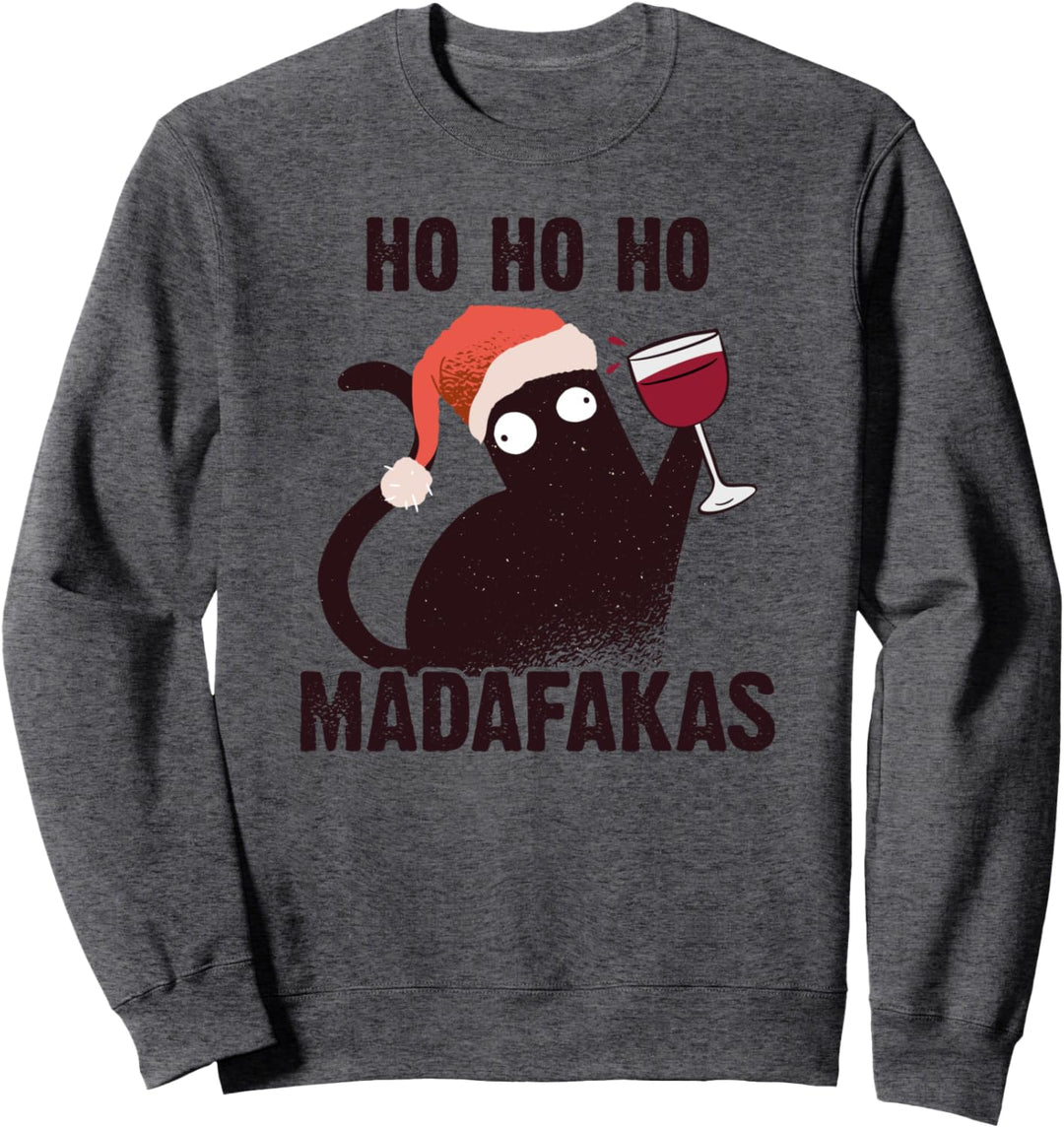 Ho Ho Ho Madafakas Lustige Katze Weihnachten I Kostüm Katzen Sweatshirt
