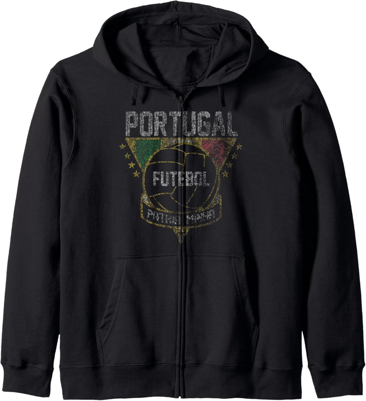 Portugal Vintage Futbol Kapuzenjacke