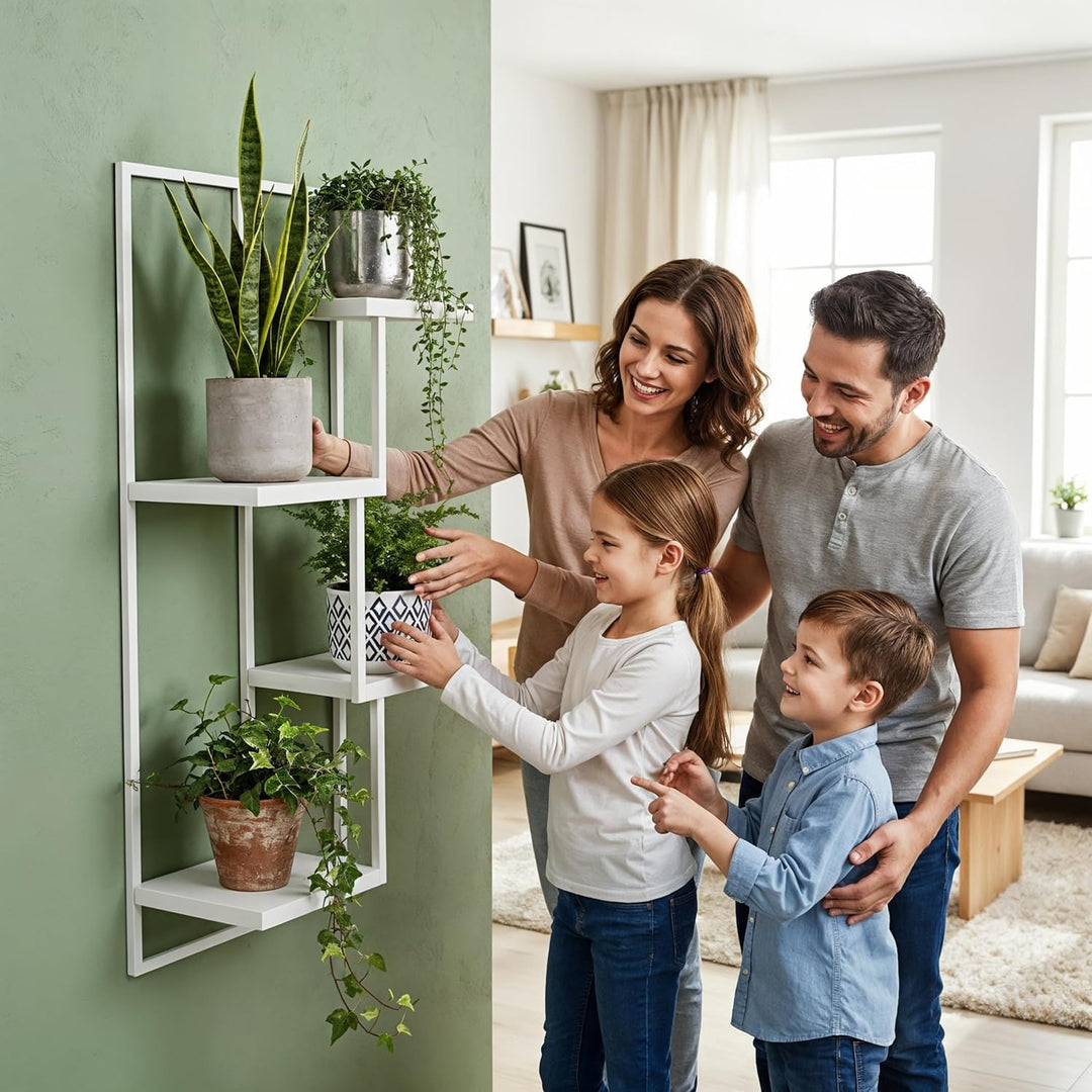 Pflanzregal Wand - Blumenhalter Hängend - RIPIANI Metal Moderne Wand Deko (Weiss, 38x20x80) Weiss 38